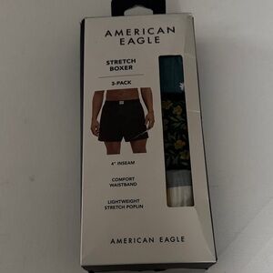 American Eagle Outfitters 3-Pack Stretch Boxers Teal Floral White
